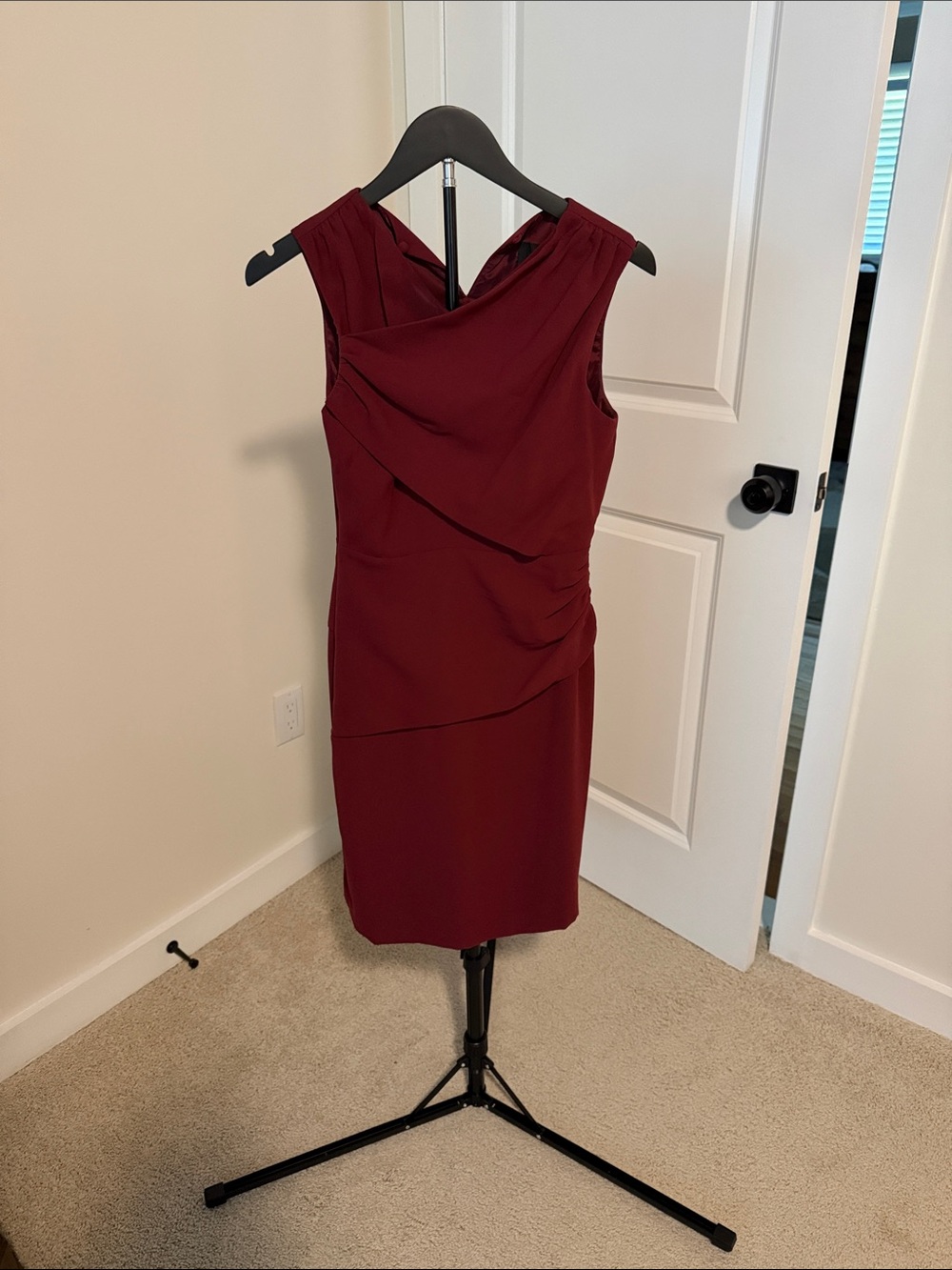J. Crew Elegant Sleeveless Burgundy Sheath Dress